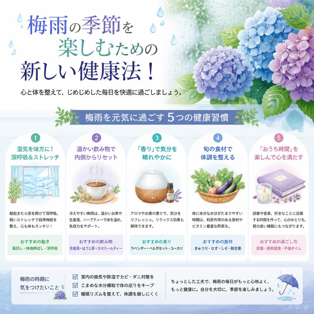 梅雨の季節を楽しむための新しい健康法！
